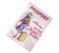 Passport Holder - Travel Wallet Case Waterproof Document Organizer Printed Couple Passport Protector Credit Card Storage Pouch | Wallet Organizer D, pink, Single person, Refer to description