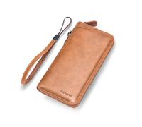 Passport Holder Travel Wallet, Family Passport Holder for 4-6, Travel Document Holder PU Leather Passport Wallet, Document Holder Travel Organiser for Cards, Boarding Pass, ID, Money, Tickets , Brown