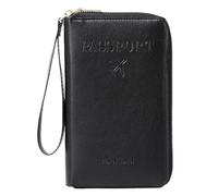 Passport Holder Travel Wallet, Leather RFID Blocker Passport Wallet, Security Passport and Card Holder Organiser, Wallet Pouch Protective Passport Case for Credit Cards, Boarding Pass and ID Cards