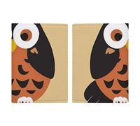 Passport Holder Travel Wallet Passport Cover Abstract Painting Colorful Patterns Printed Leather Passport Holder Covers Case for Travel, Documents, Travel Gifts, Animal Pattern Owl, 20.3x13.8cm