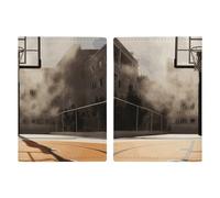 Passport Holder Travel Wallet Passport Cover Amazing Basketball Court Printed Leather Passport Holder Covers Case for Travel, Documents, Travel Gifts, Amazing Basketball Court, 20.3x13.8cm