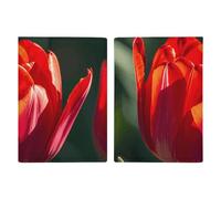 Passport Holder Travel Wallet Passport Cover Beautiful Red Flowers Printed Leather Passport Holder Covers Case for Travel, Documents, Travel Gifts, Beautiful red flowers, 20.3x13.8cm