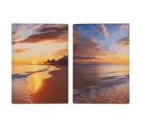 Passport Holder Travel Wallet Passport Cover Beautiful Tropical Sunrise on The Beach Printed Leather Passport Holder Covers Case for Travel, Documents, Travel Gifts, Beautiful Tropical Sunrise on The