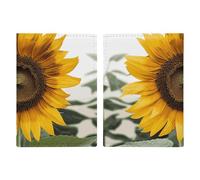 Passport Holder Travel Wallet Passport Cover Black White And Red Roses Printed Leather Passport Holder Covers Case for Travel, Documents, Travel Gifts, Bloom Sunflower, 20.3x13.8cm