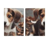 Passport Holder Travel Wallet Passport Cover Cupcake Printed Leather Passport Holder Covers Case for Travel, Documents, Travel Gifts, Cute dog, 20.3x13.8cm