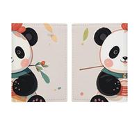 Passport Holder Travel Wallet Passport Cover Cute Brown Monkey Illustration Printed Leather Passport Holder Covers Case for Travel, Documents, Travel Gifts, cartoon panda, 20.3x13.8cm