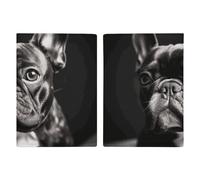 Passport Holder Travel Wallet Passport Cover Daisy Flower Printed Leather Passport Holder Covers Case for Travel, Documents, Travel Gifts, French bulldog, 20.3x13.8cm