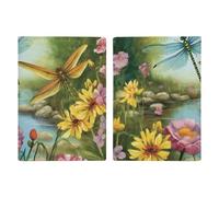 Passport Holder Travel Wallet Passport Cover Dog Printed Leather Passport Holder Covers Case for Travel, Documents, Travel Gifts, Dragonfly Garden Spring, 20.3x13.8cm