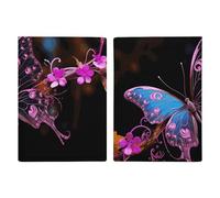 Passport Holder Travel Wallet Passport Cover Gold Blue White Printed Leather Passport Holder Covers Case for Travel, Documents, Travel Gifts, Nice Butterfly, 20.3x13.8cm