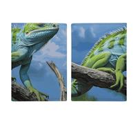 Passport Holder Travel Wallet Passport Cover Graffiti Drawing Printed Leather Passport Holder Covers Case for Travel, Documents, Travel Gifts, Green Lizard, 20.3x13.8cm