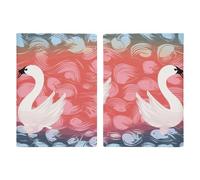 Passport Holder Travel Wallet Passport Cover Hong Kong Printed Leather Passport Holder Covers Case for Travel, Documents, Travel Gifts, Love swan and heart shape, 20.3x13.8cm