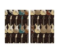 Passport Holder Travel Wallet Passport Cover Kiss Dolphin Tale Printed Leather Passport Holder Covers Case for Travel, Documents, Travel Gifts, Art Guitar Pattern, 20.3x13.8cm