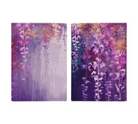 Passport Holder Travel Wallet Passport Cover Kiss Dolphin Tale Printed Leather Passport Holder Covers Case for Travel, Documents, Travel Gifts, Abstract Purple Weeping Flower, 20.3x13.8cm