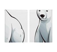 Passport Holder Travel Wallet Passport Cover Planet Jupiter Printed Leather Passport Holder Covers Case for Travel, Documents, Travel Gifts, Polar bear, 20.3x13.8cm