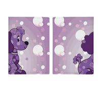 Passport Holder Travel Wallet Passport Cover Purple Flower with Black Stone Printed Leather Passport Holder Covers Case for Travel, Documents, Travel Gifts, purple Poodle Polka Dot, 20.3x13.8cm