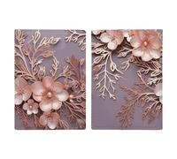 Passport Holder Travel Wallet Passport Cover Retro Bookshelf Printed Leather Passport Holder Covers Case for Travel, Documents, Travel Gifts, Rose gold elegant decorative floral, 20.3x13.8cm