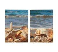 Passport Holder Travel Wallet Passport Cover San Francisco Golden Gate Bridge Printed Leather Passport Holder Covers Case for Travel, Documents, Travel Gifts, Seashells on the sandy beach, 20.3x13.8cm