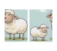 Passport Holder Travel Wallet Passport Cover San Francisco Golden Gate Bridge Printed Leather Passport Holder Covers Case for Travel, Documents, Travel Gifts, Sheep and lamb cartoon, 20.3x13.8cm