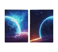 Passport Holder Travel Wallet Passport Cover Science Party Printed Leather Passport Holder Covers Case for Travel, Documents, Travel Gifts, Star Planet, 20.3x13.8cm