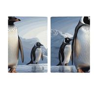 Passport Holder Travel Wallet Passport Cover Science Party Printed Leather Passport Holder Covers Case for Travel, Documents, Travel Gifts, Penguin, 20.3x13.8cm