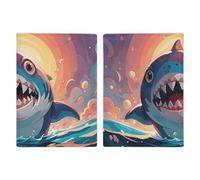 Passport Holder Travel Wallet Passport Cover Shark Pattern Set Printed Leather Passport Holder Covers Case for Travel, Documents, Travel Gifts, sharks, 20.3x13.8cm