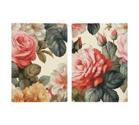 Passport Holder Travel Wallet Passport Cover Switzerland Alps Printed Leather Passport Holder Covers Case for Travel, Documents, Travel Gifts, Vintage Floral, 20.3x13.8cm