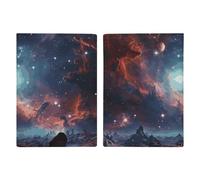 Passport Holder Travel Wallet Passport Cover The Solar Family Printed Leather Passport Holder Covers Case for Travel, Documents, Travel Gifts, Space with Cluster, 20.3x13.8cm