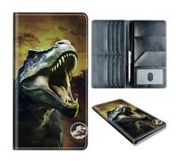 Passport Holder Wallet for Travel Family,RFID Blocking Custom PU Leather Passport Wallet Cover Case With Vaccine Card Slots for Men and Women,Gift for Girl Boy, Roaring Dinosaur