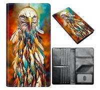 Passport Holder Wallet for Women Men, RFID Blocking Anti-theft PU Leather Portable Travel Wallet, Travel Wallet Passport Holder with Credit Card Slots Slim Travel Passport Wallet, A1, Dreamcatcher