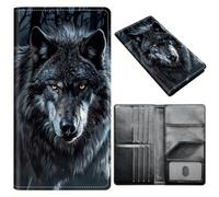 Passport Holder Wallet for Women Men, RFID Blocking Anti-theft PU Leather Portable Travel Wallet, Travel Wallet Passport Holder with Credit Card Slots Slim Travel Passport Wallet, A3, Fierce Black