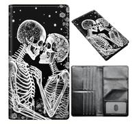 Passport Holder Wallet for Women Men, RFID Blocking Anti-theft PU Leather Portable Travel Wallet, Travel Wallet Passport Holder with Credit Card Slots Slim Travel Passport Wallet, A9, Love Kiss, Size