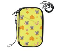 Passport Holder Wallet Vaccine Case Protector Cover Brown Mouse Cheese