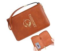 Passport Holder - Waterproof PU Travel Organizer with Multiple Pockets, Zipper Document Wallet Card Holder | Portable Case for Boarding Pass, Cash, Ticket, Men, Women, Cruise, Pendle