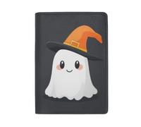 Passport Holder with Credit Card Slots Passport Case for Women, Cute Spectres Halloween Grey