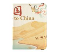 Passport Holders leather Card Holder Passport Case welcome to china scenery