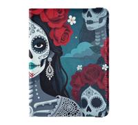 Passport Holders leather Travel Passport Wallet sugar skull queen roses