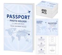 Passport Photo Holder Covers with Compartment for Passport Photo Print 2x2, blue, 5.3 x 3.5 inches, Business