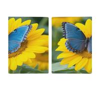 Passport Protective Cover, Sunflower Blue Butterfly Print Passport Cover Passport Case Stylish Passport Cover Multifunctional Passport Holder, style, 20.3x13.8cm