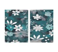 Passport Protective Cover, Teal Grey And White Floral Print Passport Cover Passport Case Stylish Passport Cover Multifunctional Passport Holder, style, 20.3x13.8cm