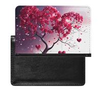 Passport Protector, Romantic Hearts Leaves Tree Printed Passport Protector,durable Passport Protector,travel Passport Protector, black, One Size, Contemporary