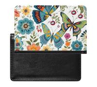 Passport Protector, Spring Floral Butterfly Printed Passport Protector,durable Passport Protector,travel Passport Protector, black, One Size, Contemporary