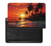 Passport Protector, Tropical Sunset Print Travel Passport Holder Passport Case Passport Sleeve Passport Cover with Pockets, style, One Size, Minimalist