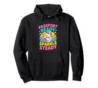 Passport Ready Sparkle Steady Unicorn Beach Travel Pullover Hoodie