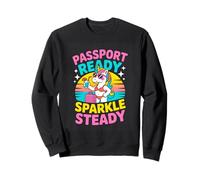 Passport Ready Sparkle Steady Unicorn Beach Travel Sweatshirt