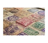 Passport Stamps Placemats Set of 1 for Dining Table Washable Non Slip Placemat for Christmas Holiday Birthday Party Table