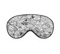 Passport Travel Stamp Sleep Eye Mask Blocks Light Cover Eyeshade for Men Women