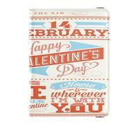 Passport Vaccine Card Sleeve for Girls Boys Women and Men,Travel Gift Happy Valentines Day Hand Lettering, Multicolor, One Size, Casual