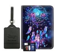 Passport Wallet, Passport Holder with RFID Blocking and Luggage Tag, Waterproof PU Leather Travel Documents Organizer Case, Passport Covers with Card Slot for Women & Men， Passport Book, SO-Passport-3