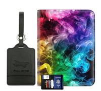 Passport Wallet, Passport Holder with RFID Blocking and Luggage Tag, Waterproof PU Leather Travel Documents Organizer Case, Passport Covers with Card Slot for Women & Men, SO-Passport-3-A26