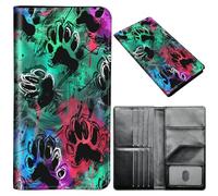 Passport Wallet,Passport Holder Women Men,Leather Travel Passport Wallet RFID Blocking Passport Holder Passport Case Compatible Wallet Credit Card Protector for Men Women, Colorful Dog Paw -1391